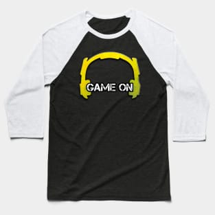 Headphones - Gamer - Graphic Gaming - Video Game Lover - Gold Yellow Baseball T-Shirt